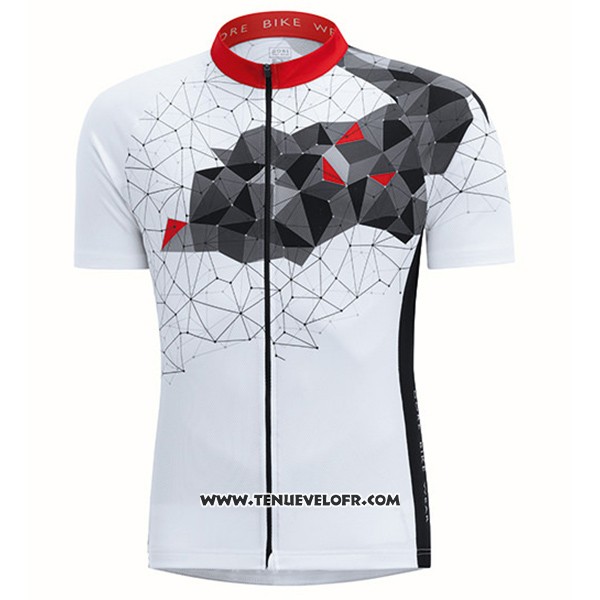 2017 Maillot Ciclismo Gore Bike Wear Power Mountain Blanc Manches Courtes et Cuissard